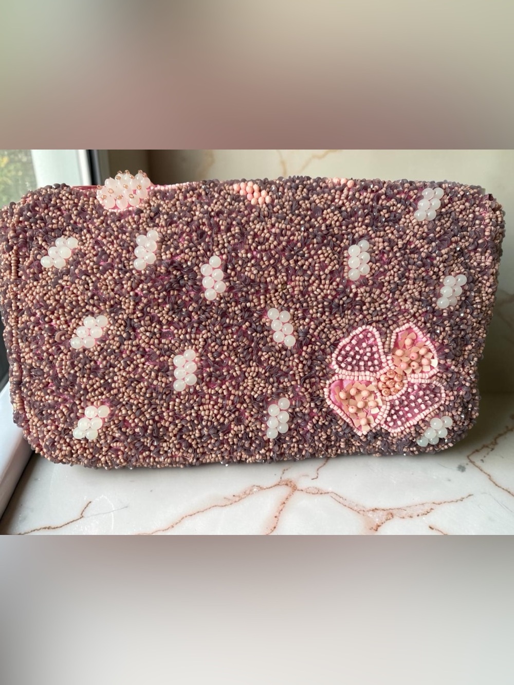 NWT Made in India One of a Kind Beaded Floral Bag - Picture 2 of 6